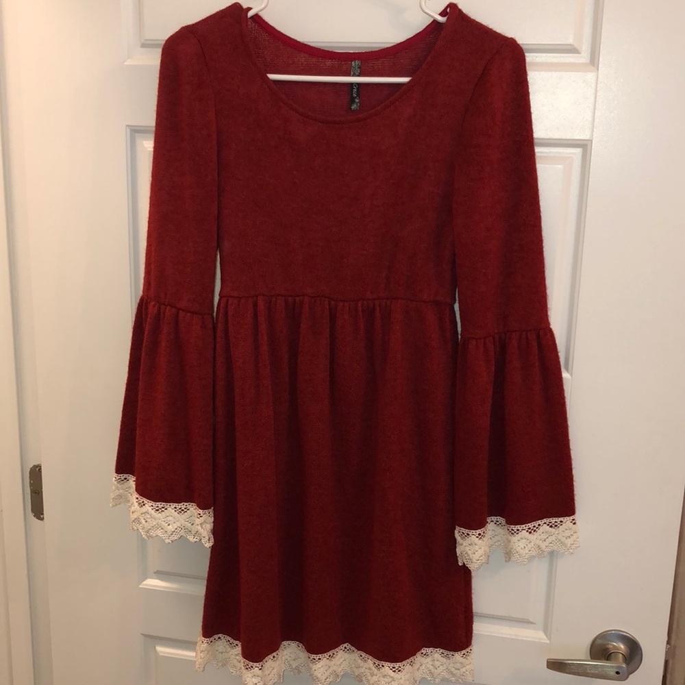 Burgundy sweater dress